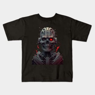 Comic-Style: AI Cyborg Robot Skull and the Apocalypse Kids T-Shirt